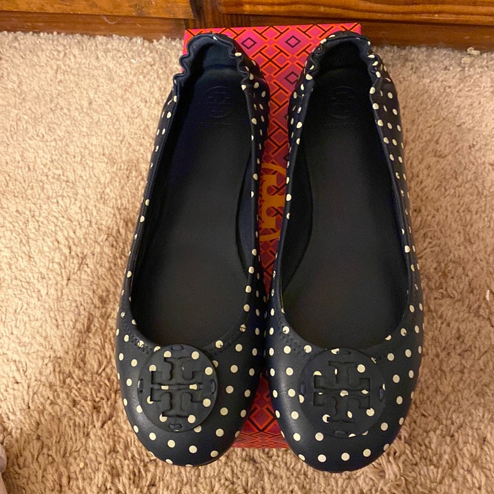 Polka Dot Tory Burch Minnie Flats size 10.5